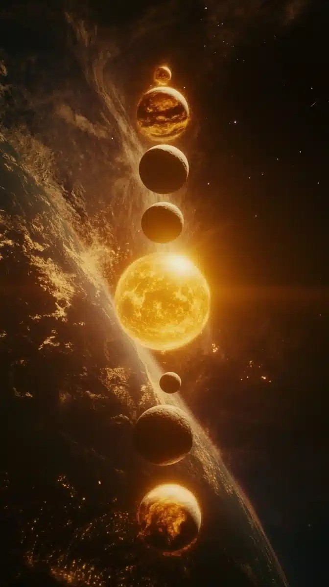 Realistic Line of Planets
