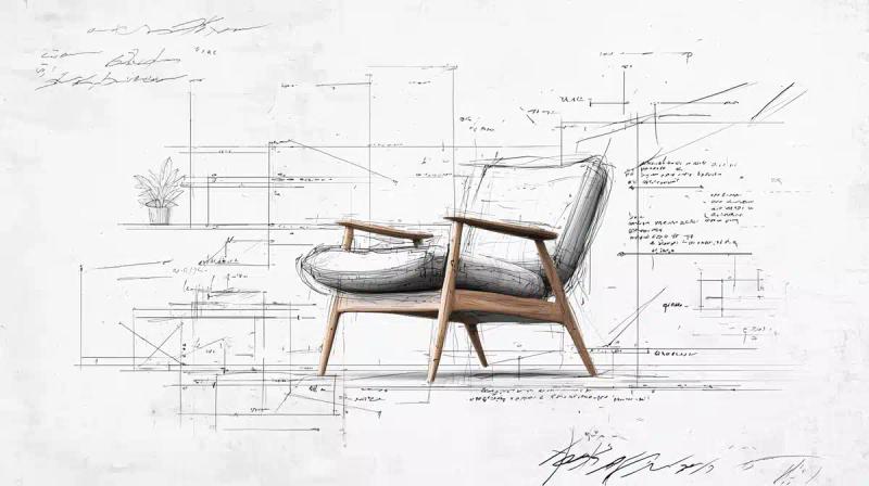 Monochrome Architectural Sketch
