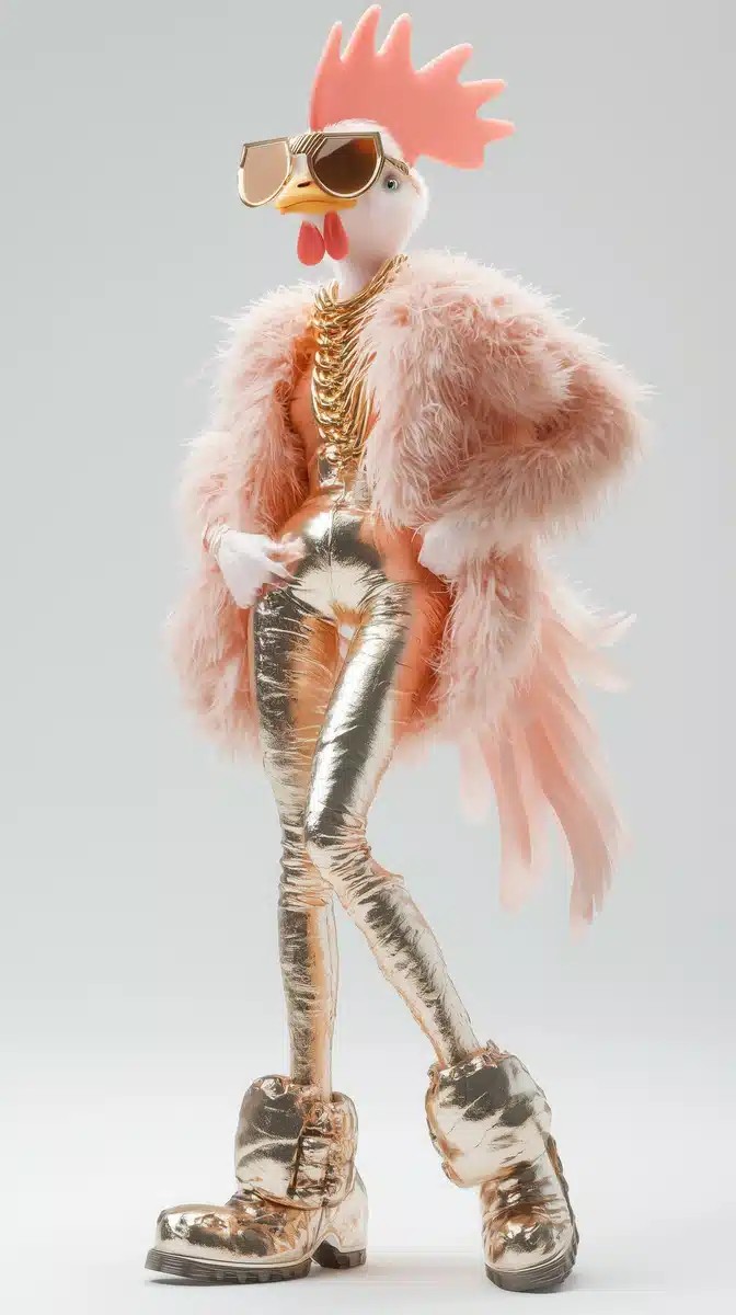 Fashionable Chicken 3D Render