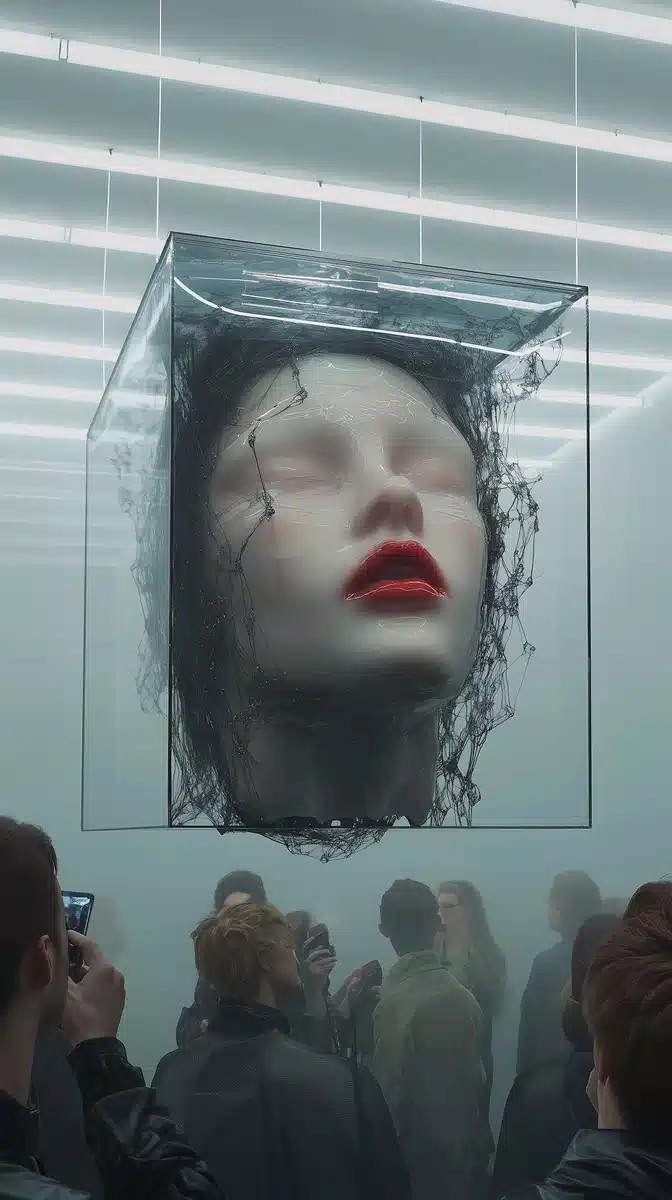 Futuristic Museum with Floating Head