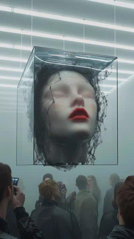 Futuristic Museum with Floating Head