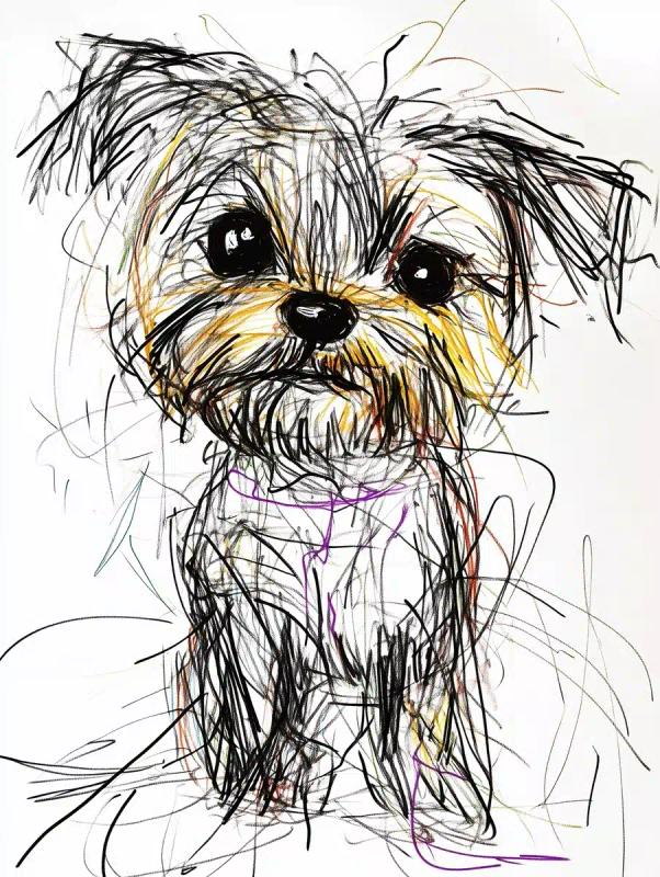 Scribbled Yorkshire Terrier Draft
