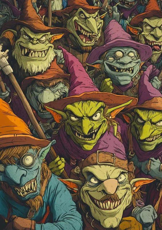 Colorful Goblin Army Illustration