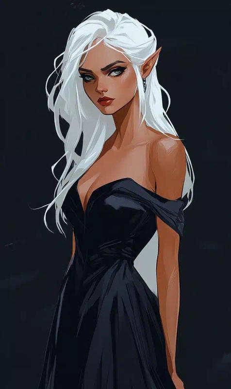 80s Fantasy Drow Warrior Illustration