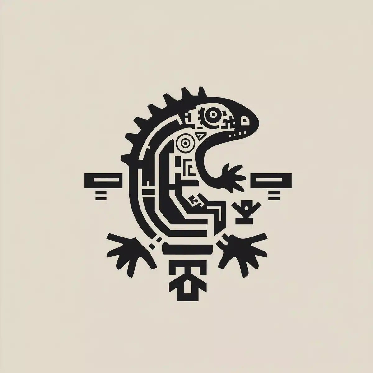 Brutalist Gila Monster Logo