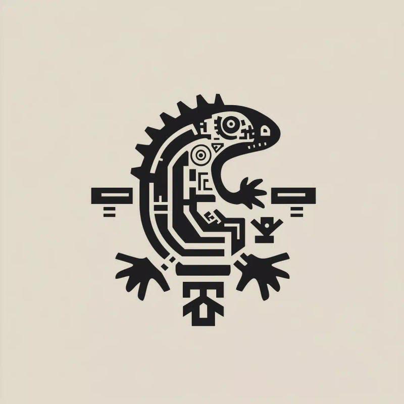 Brutalist Gila Monster Logo