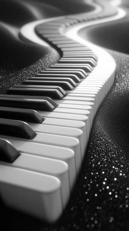 Monochrome Piano Key Road