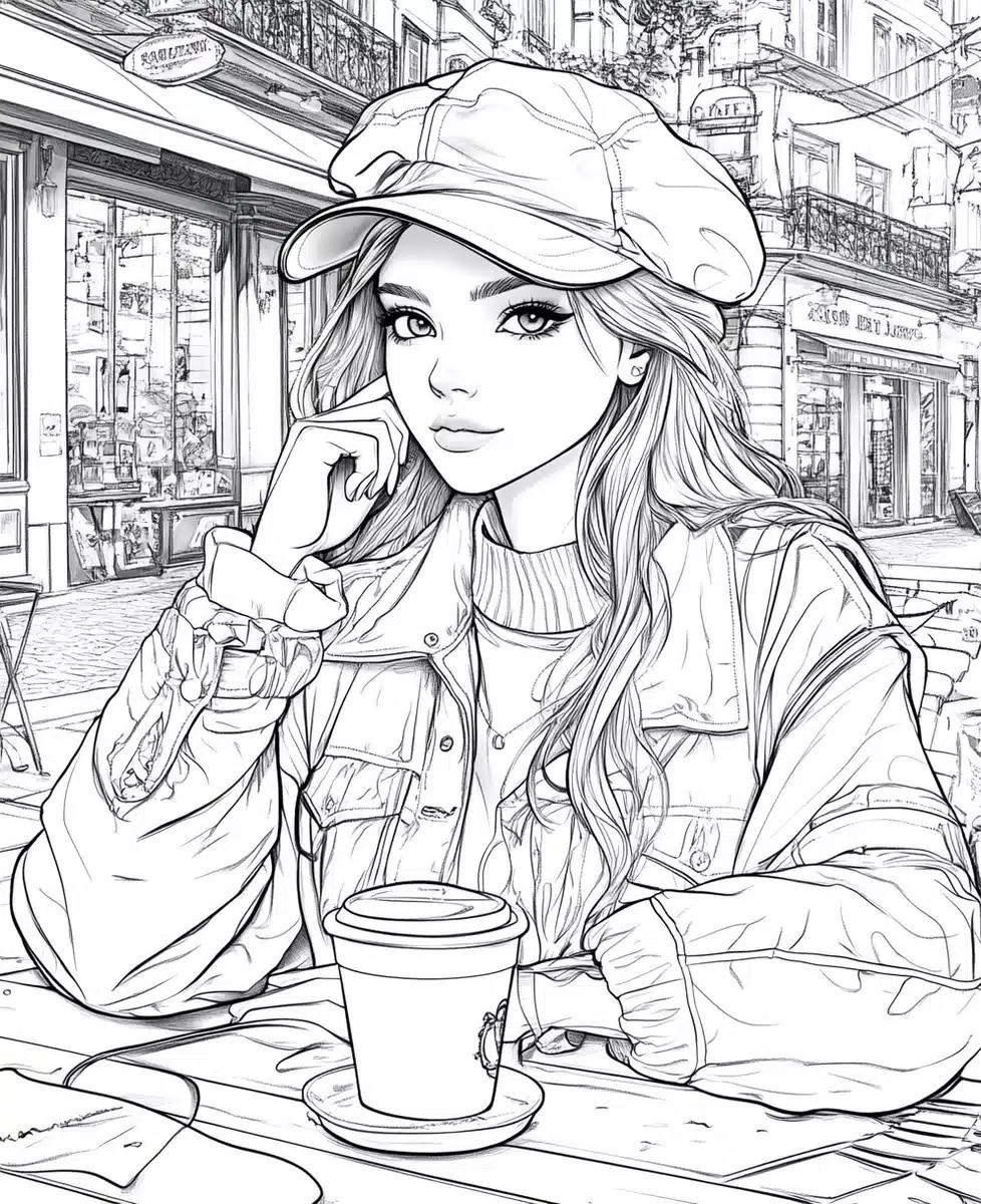 Hipster Fashion Illustration Caf