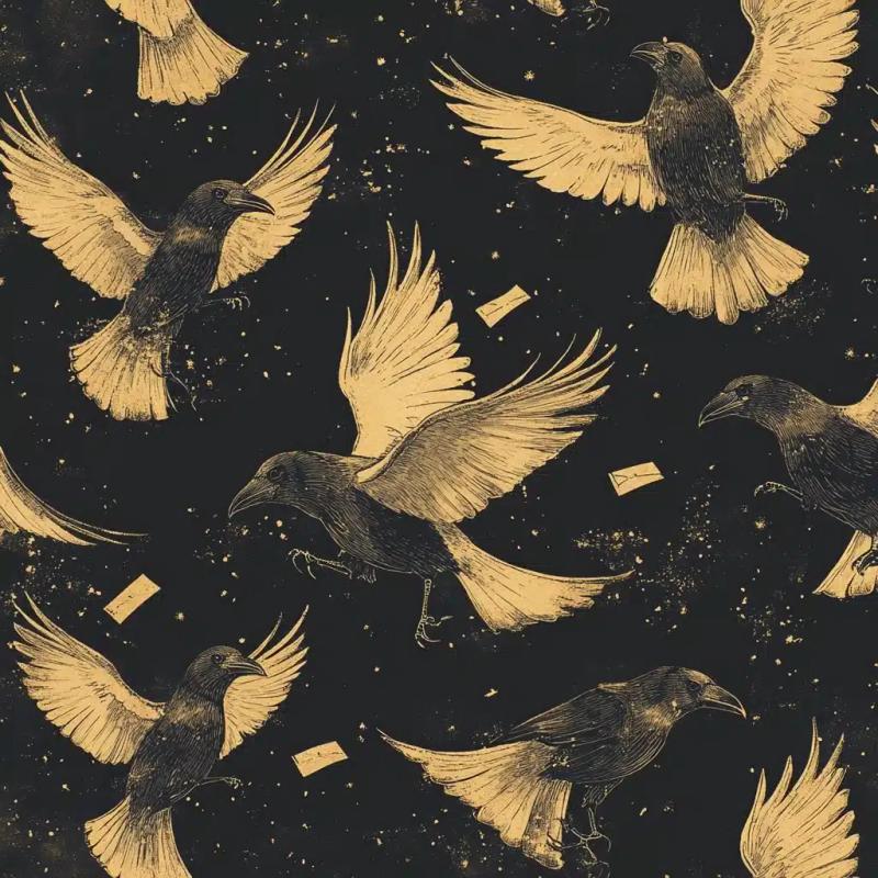 Mystical Ravens with Scrolls