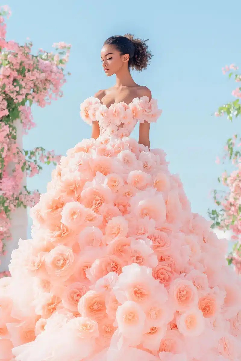 Floral Fashion Model Portrait