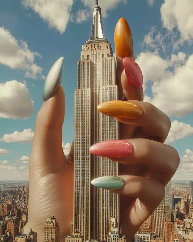 Elegant Hand Holding Skyscraper