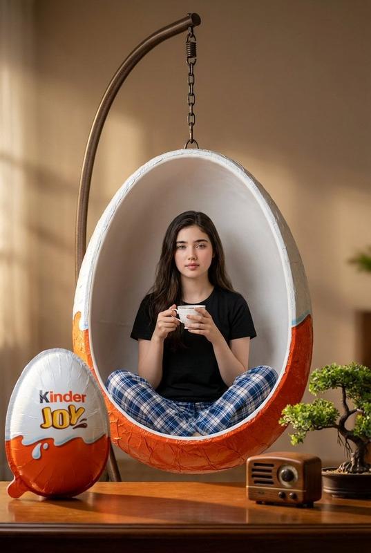 Giant Chocolate Egg Swing Portrait