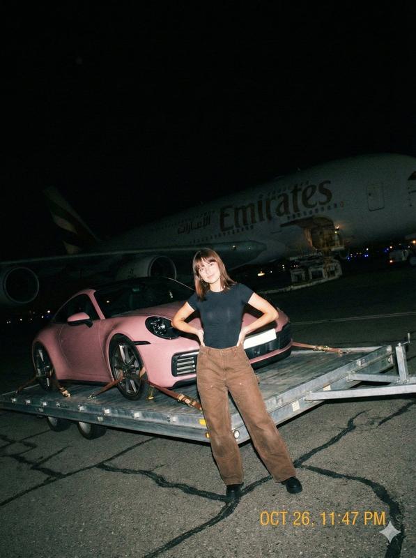 Flashlit Tarmac Pink Porsche