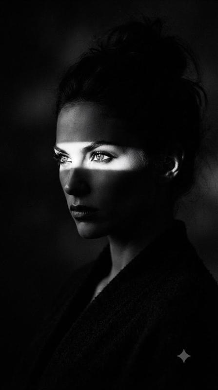 Black-and-White Slit-Light Fashion Profile