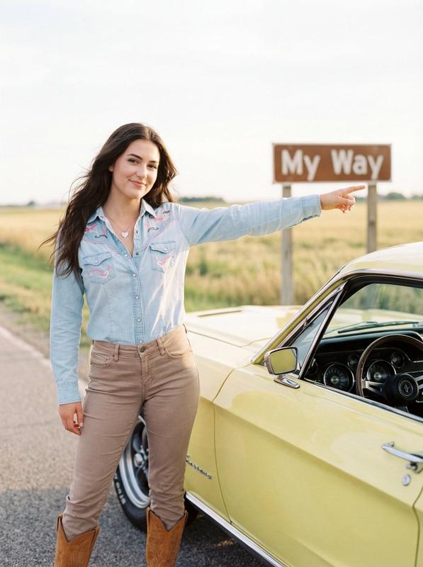 Americana Yellow Mustang