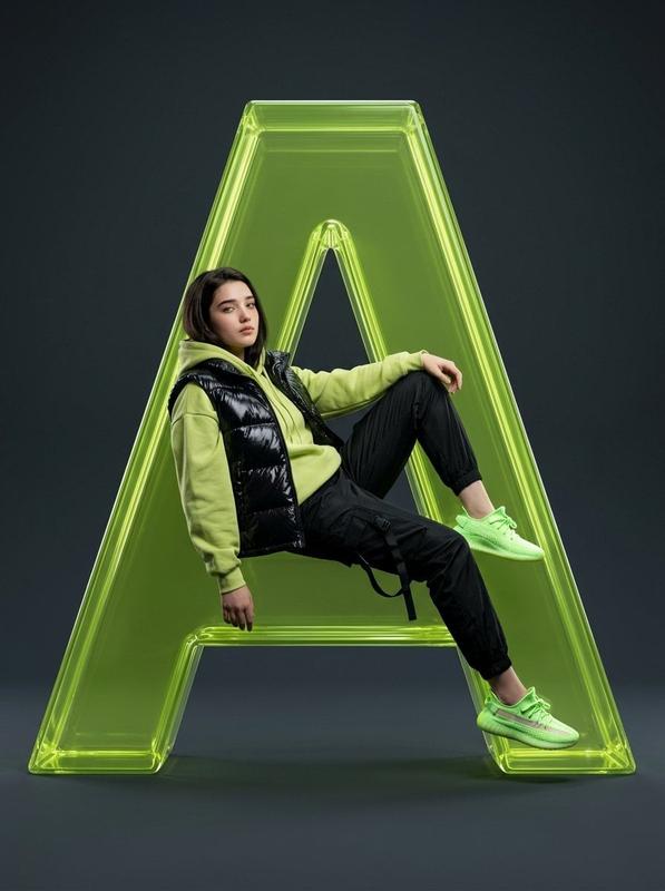 Lime Glass Letter A
