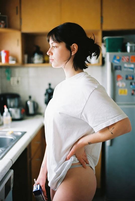 Candid Home Kitchen Side-Profile Portrait