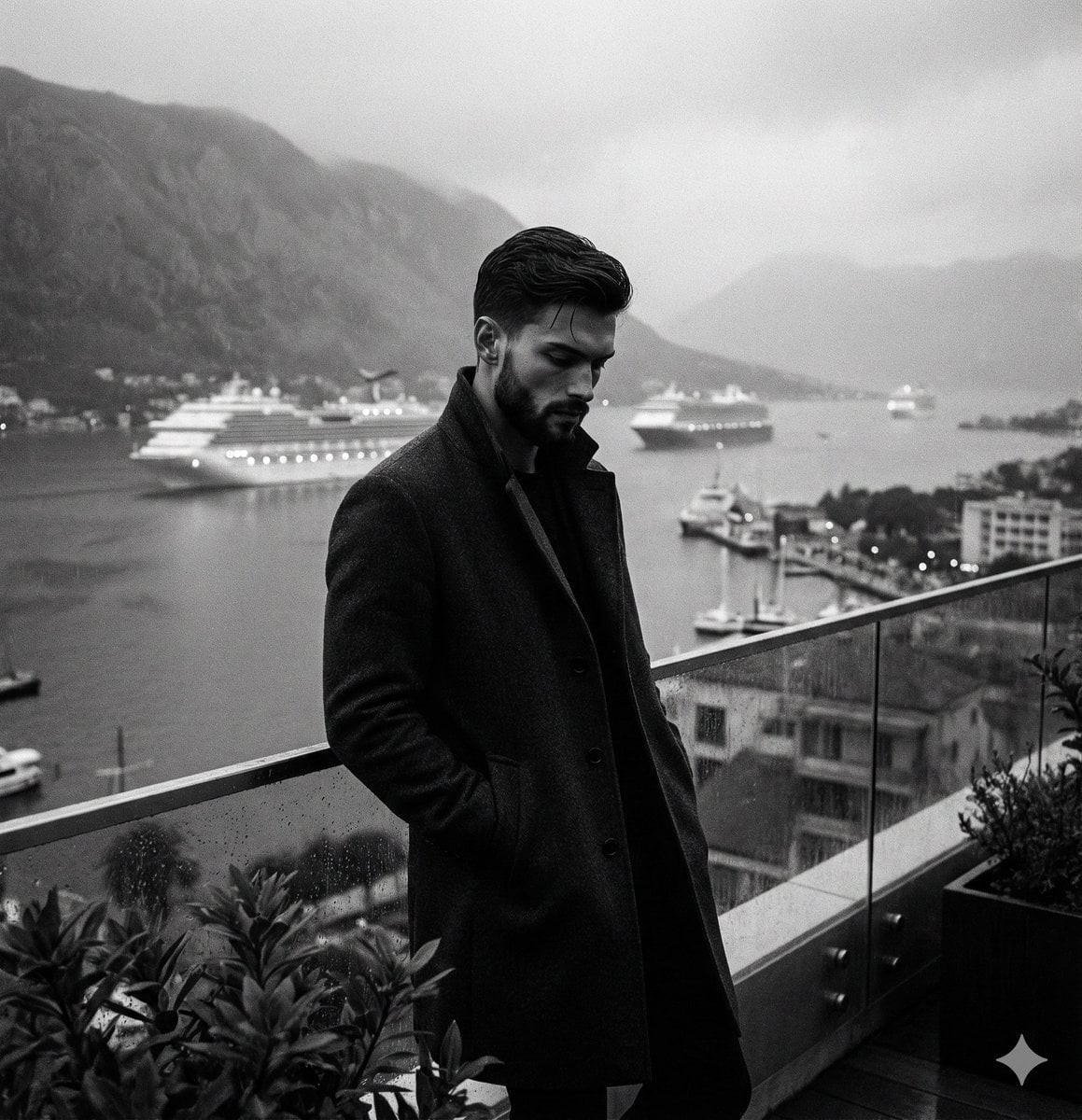 Monochrome Cruise Bay Travel Portrait