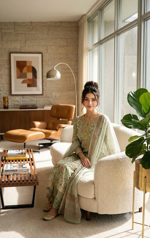 Mid-Century Interior Traditional Portrait