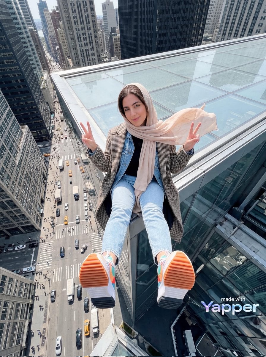 Top-Down Skyscraper Rooftop City Portrait