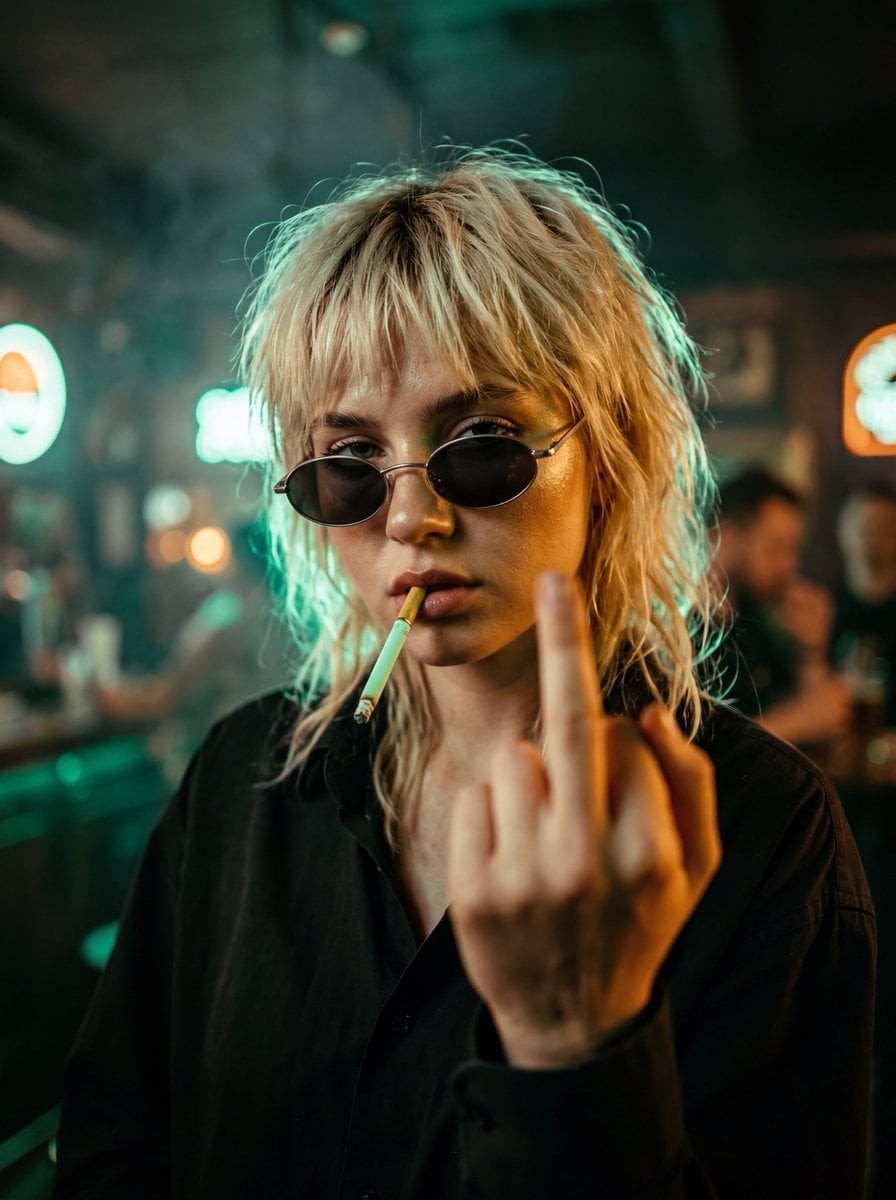 Rebellious Rock-and-Roll Nightclub Close-Up