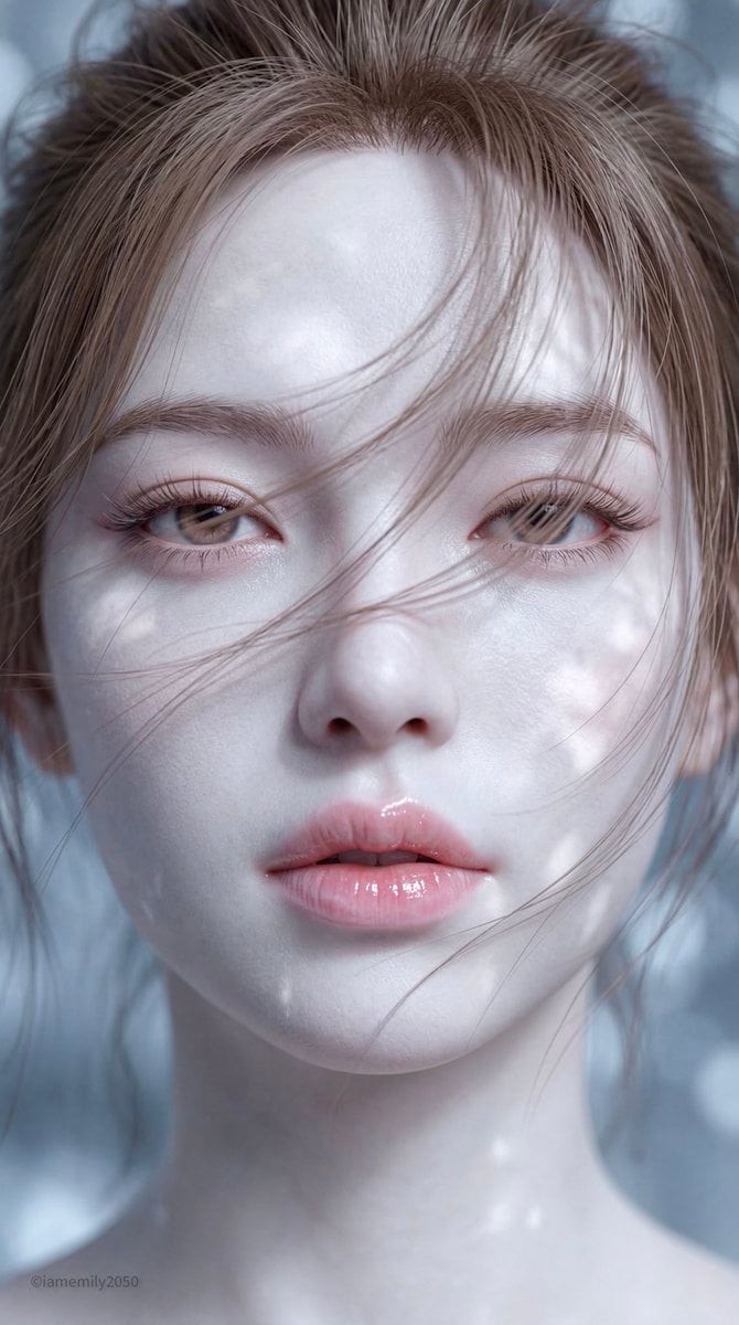 Thick-Paint 3D Macro Lip Portrait