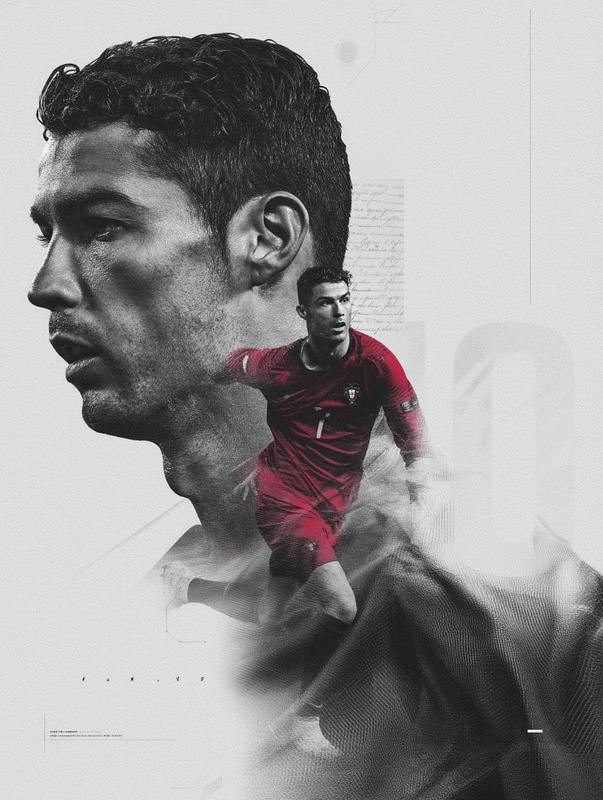Football Player Double Exposure Poster
