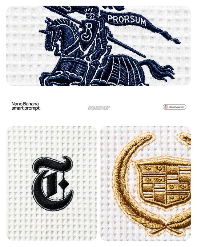 Embroidered Brand Logo on Waffle Knit