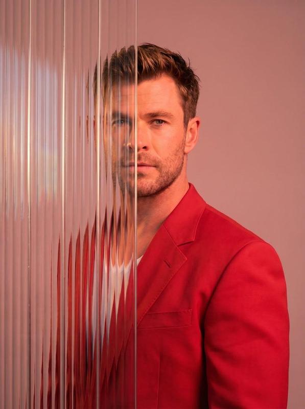 Red Blazer Portrait Through Frosted Glass