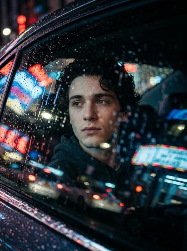 Rainy Car Window Night Portrait