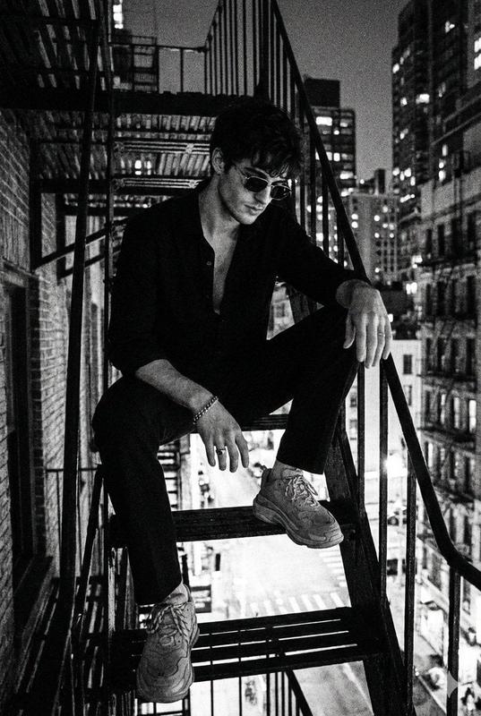 Black-and-White Noir City Portrait
