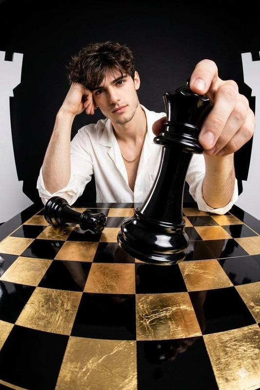 Fisheye Chess Queen Fashion Editorial