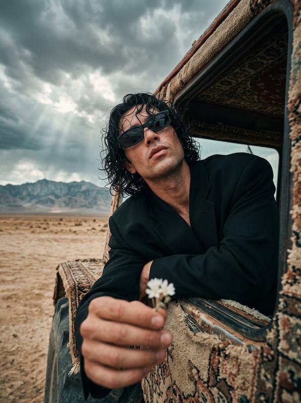White Wildflower in a Desert Tractor