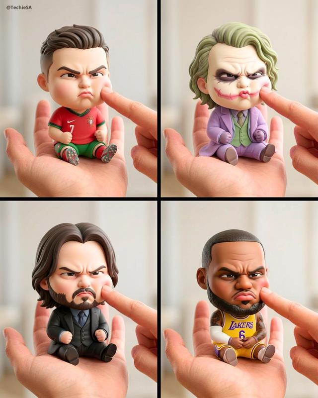Annoyed Chibi Character on Palm