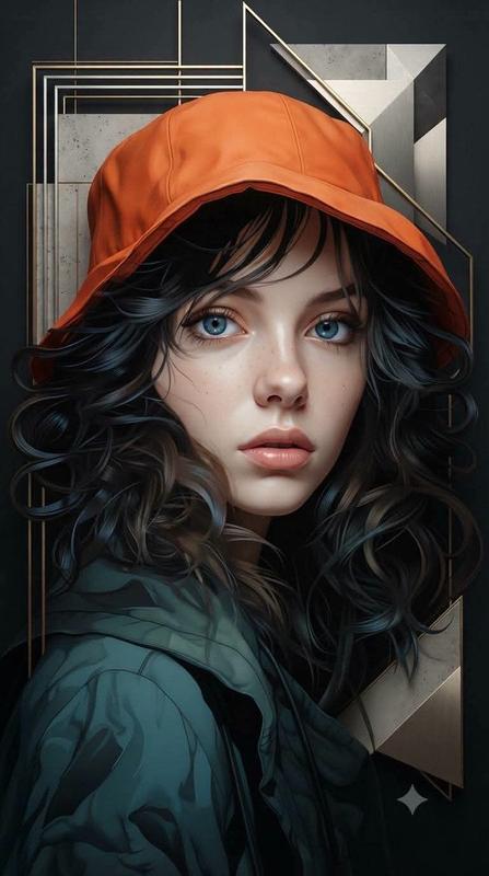 Geometric Surreal Editorial Portrait