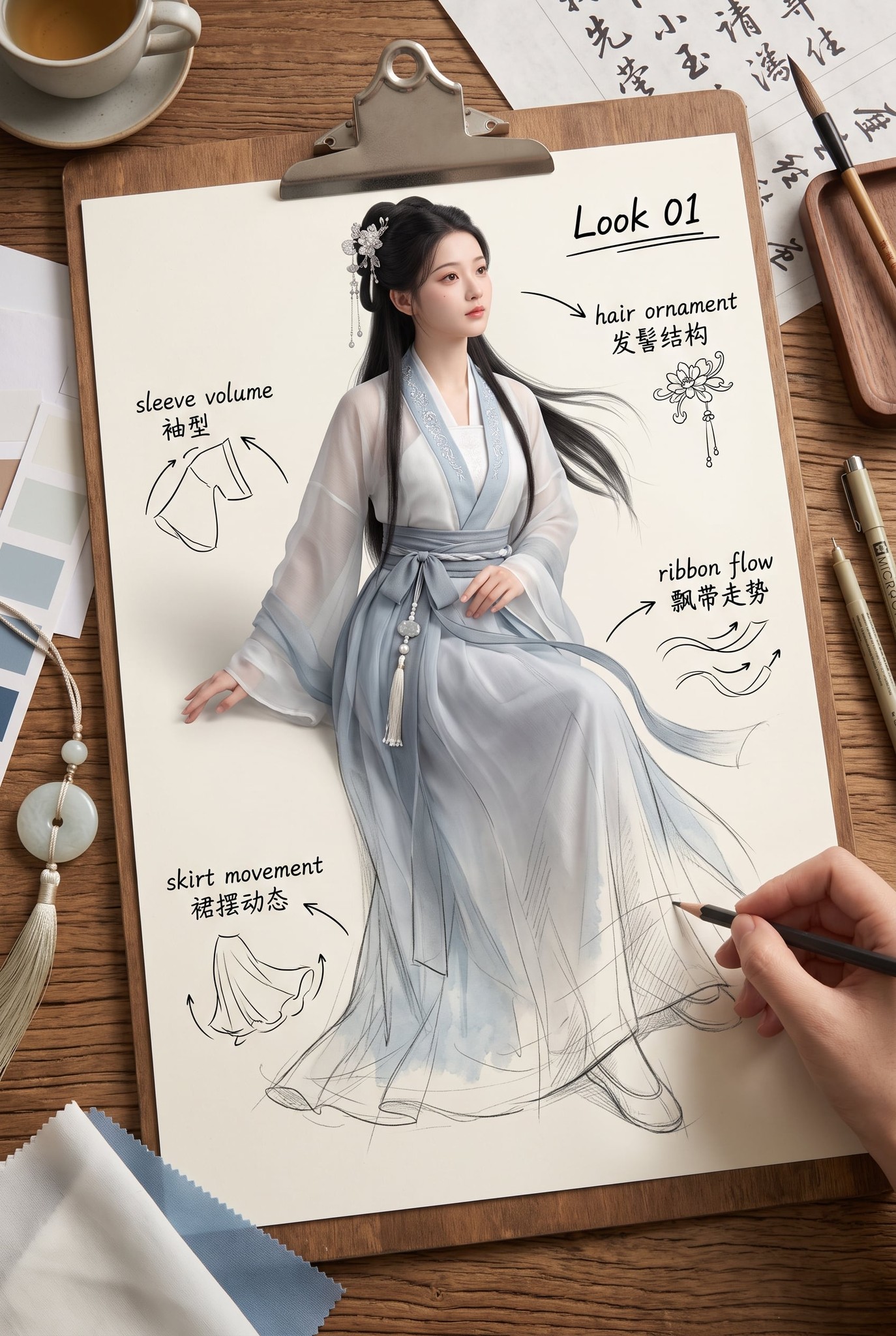 Living Hanfu Fashion Design Sheet