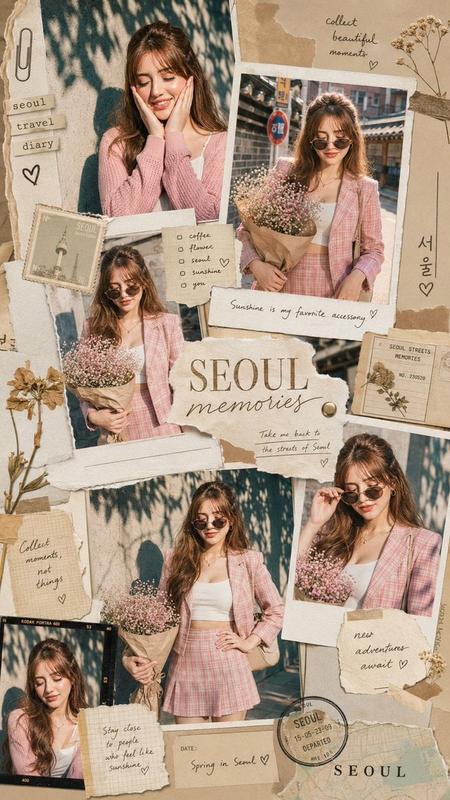 Seoul Travel Scrapbook Collage