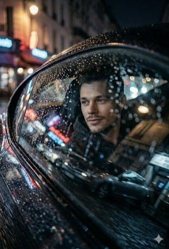 Rainy Car Window Portrait