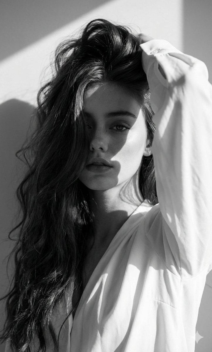 Monochrome High-Fashion Veiled Face