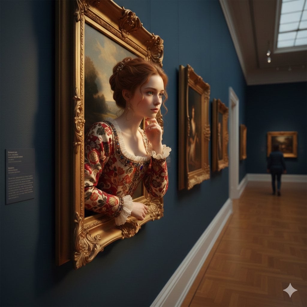 Woman Emerging from Golden Frame