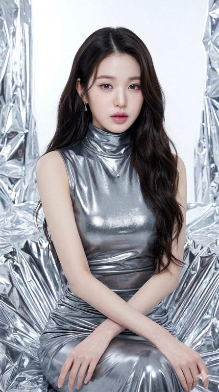 Silver Foil Futuristic Idol Portrait