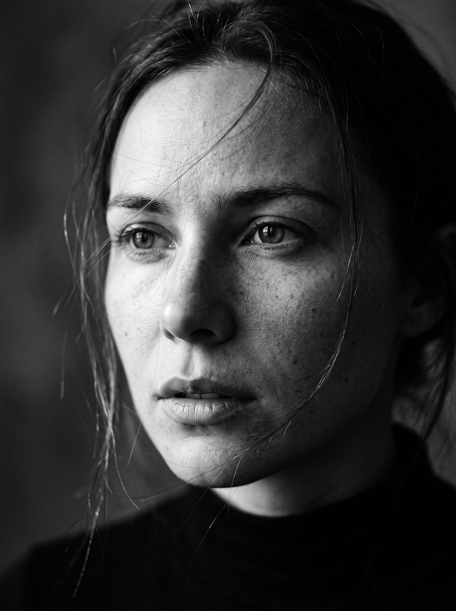 Black-and-White Chiaroscuro Close-Up