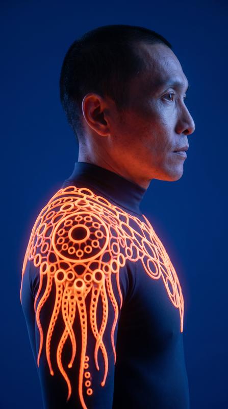Bioluminescent Bodysuit Profile Portrait