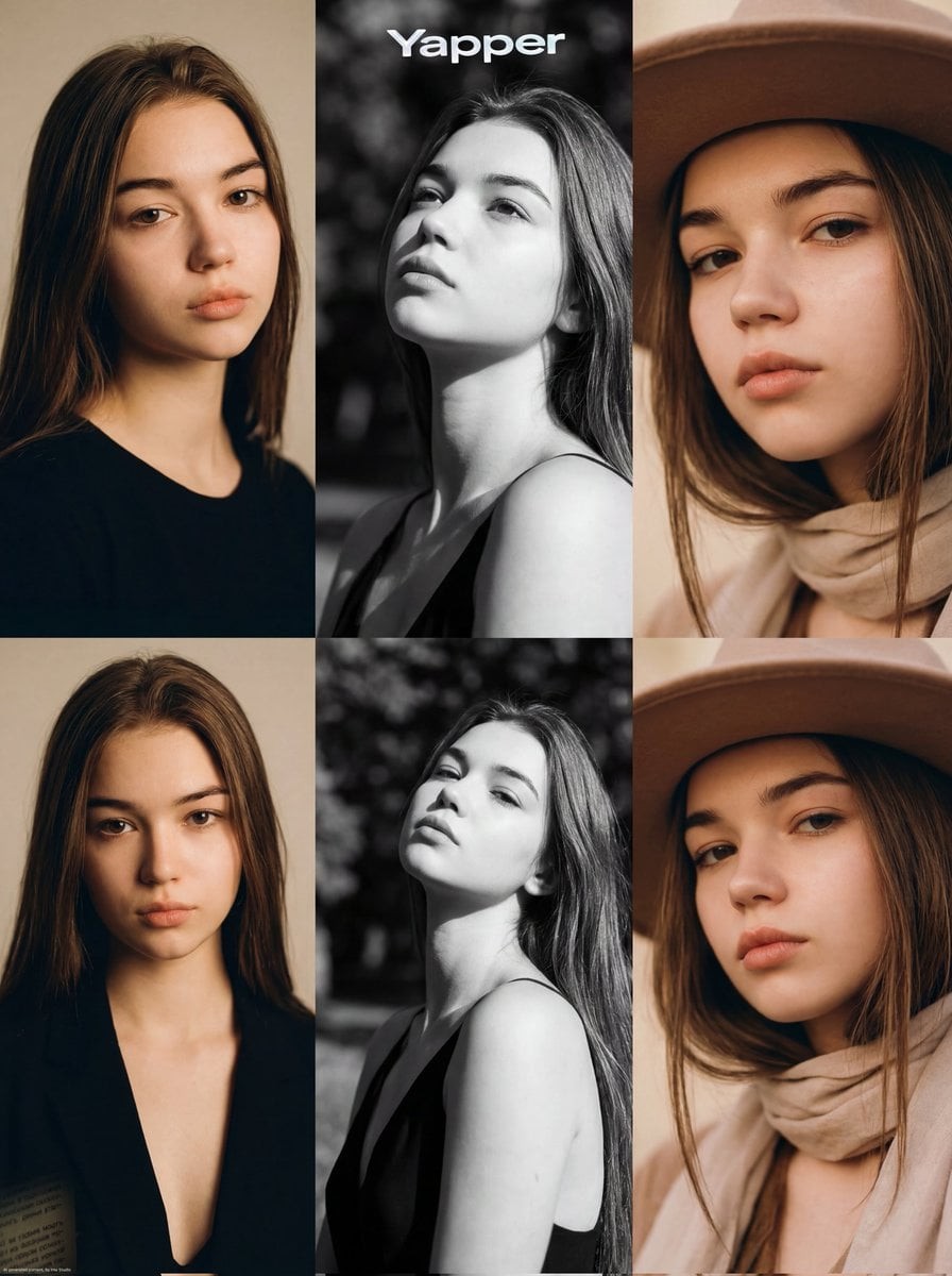 Triptych Vogue-Style Fashion Portrait