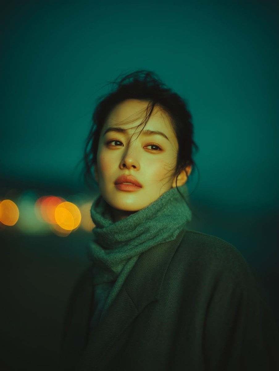 Night City Scarf Portrait