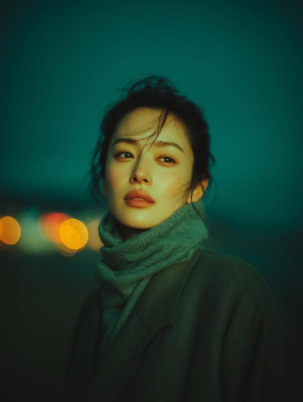 Night City Scarf Portrait
